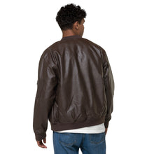 Load image into Gallery viewer, Lemon Logo Faux Leather Bomber Jacket