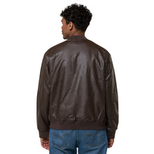 Load image into Gallery viewer, Lemon Logo Faux Leather Bomber Jacket
